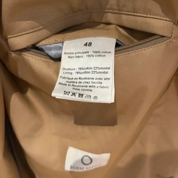 MAC BonneGueule waterproof jacket in ventilated cotton, camel, size 48 - Picture 3 of 6